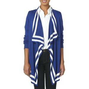 Women's Cardigan Covington Cascade Striped Open Front size M NEW